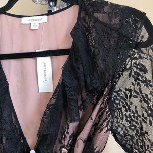 Wrap Black Lace Dress